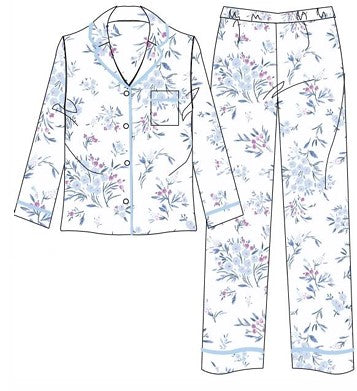Marlon 'Floral Bouquet' Wincey on White Pyjama Set MA45751